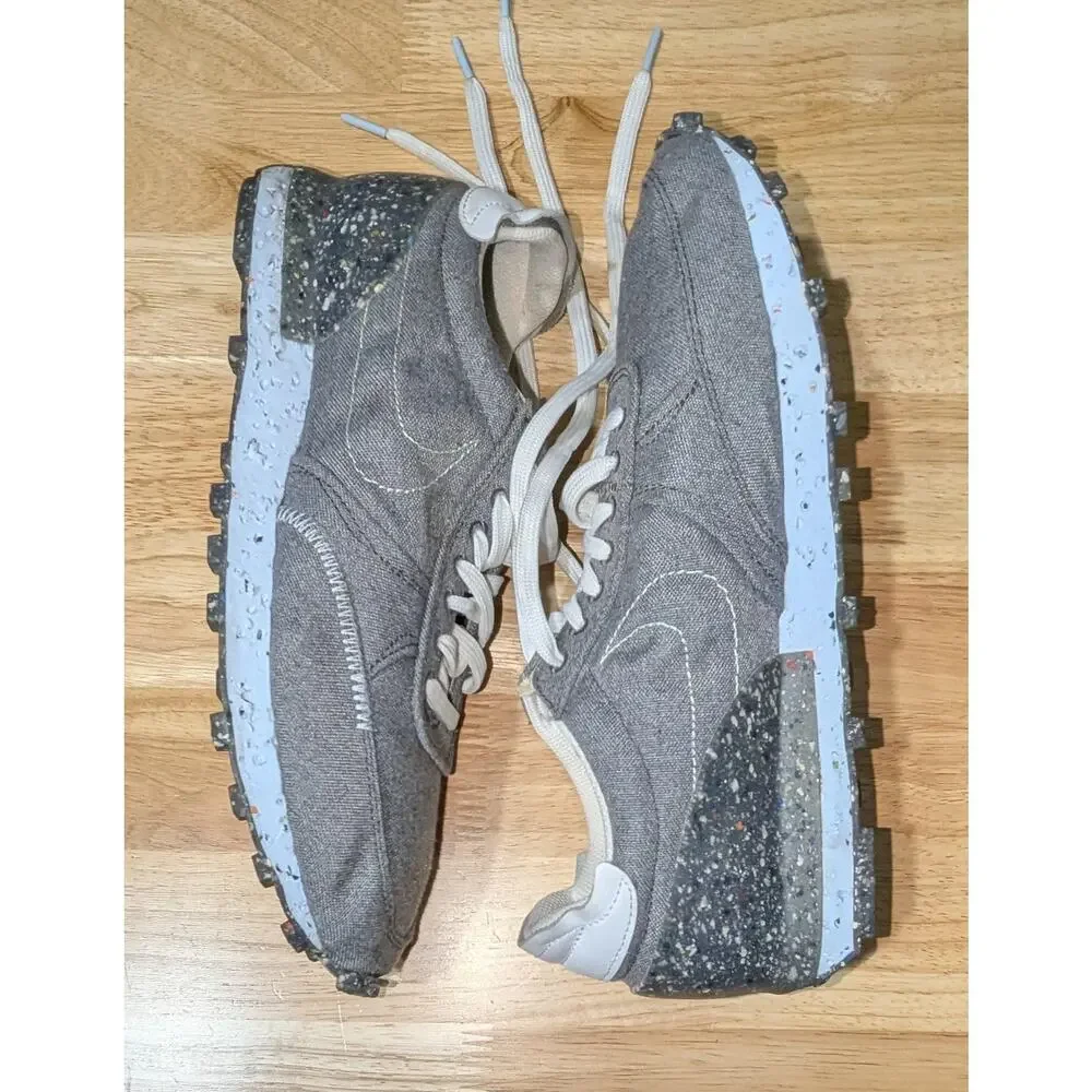 Nike N.354 Shoes Mens 10 Gray Canvas Crater Sole Low Top Sneakers CZ4337-001